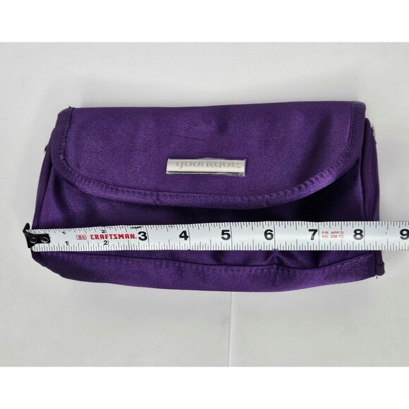 Younique Small Purple Silver Chain Crossbody Purse Clutch - Picture 4 of 8